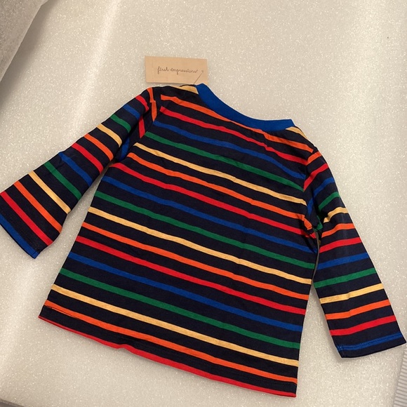 ⭐️ Host Pick! ⭐️ 2/$25 ❤️ NWT-First Impressions Boys Striped Button Tee - 12M - Picture 6 of 8